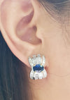 SJ1726 - Blue Sapphire with Diamond Earrings Set in 18 Karat Gold Settings