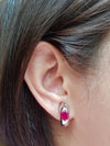 SJ1966 - Ruby Earrings Set in 18 Karat White Gold Settings