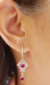 SJ6127 - Ruby with Diamond Earrings Set in 18 Karat White Gold Settings