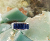 SJ1357 - Baguette Blue Sapphire with Diamond Band Ring Set in 18 Karat White Gold
