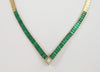 SJ1433 - Emerald with Diamond Necklace Set in 18 Karat Gold Settings