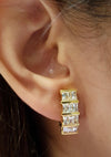SJ6192 - White Sapphire Earrings Set in 18 Karat Gold Settings