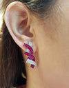 SJ1610 - Ruby with Diamond Earrings Set in 18 Karat White Gold Settings