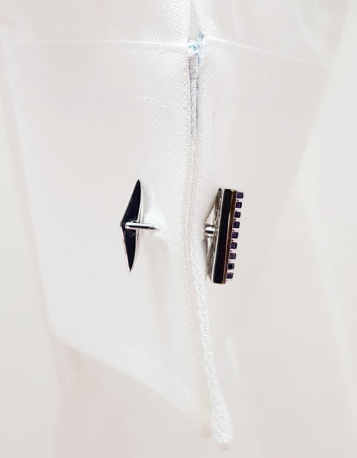 SJ1946 - Blue Sapphire Cufflinks Set in 18 Karat White Gold Settings