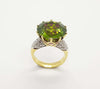 SJ2545 - Custom Peridot with Emerald and Diamond Ring Set in 18 Karat Gold Settings