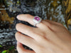 SJ1588 - Pink Sapphire with Diamond Ring Set in 18 Karat White Gold Settings