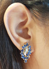 SJ1849 - Blue Sapphire with Diamond Earrings Set in 18 Karat Gold Settings
