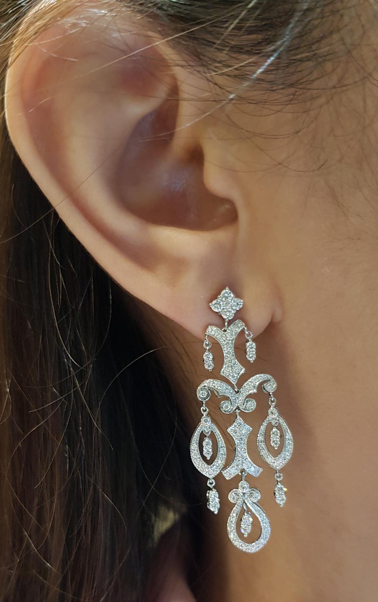 SJ1586 - Diamond Earrings Set in 18 Karat White Gold Settings