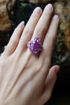 SJ1426 - Pink Sapphire with Diamond Ring Set in 18 Karat White Gold Settings