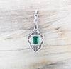 SJ6112 - Emerald with Diamond Pendant Set in 18 Karat White Gold Settings