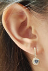 SJ6157 - Light Green Sapphire with Brown Diamond Earrings Set in 18 Karat Rose Gold