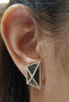 SJ1246 - Black Diamond with Diamond Earrings Set in 18 Karat Gold by Kavant & Sharart