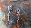 SJ1387 - Cabochon Blue Sapphire with Brown Diamond Earrings Set in 18 Karat White Gold