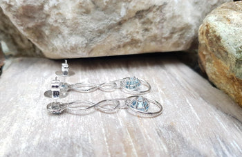 JED3920 - Aquamarine & Diamond Earrings Set in 18 Karat White Gold Setting