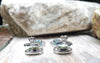 SJ1266 - Peridot, Aquamarine and Diamond Earrings Set in 18 Karat White Gold Settings
