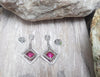 SJ1260 - Rubellite with Diamond Earrings Set in 18 Karat White Gold Settings