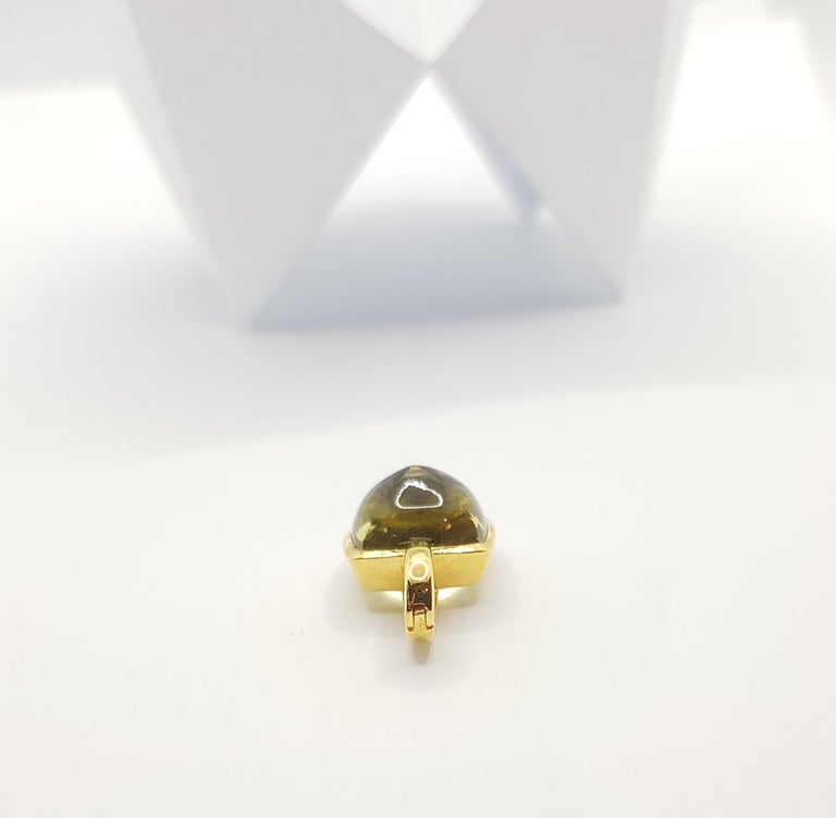 JP0059X - Lemon Quartz Pendant Set in 18 Karat Gold Setting