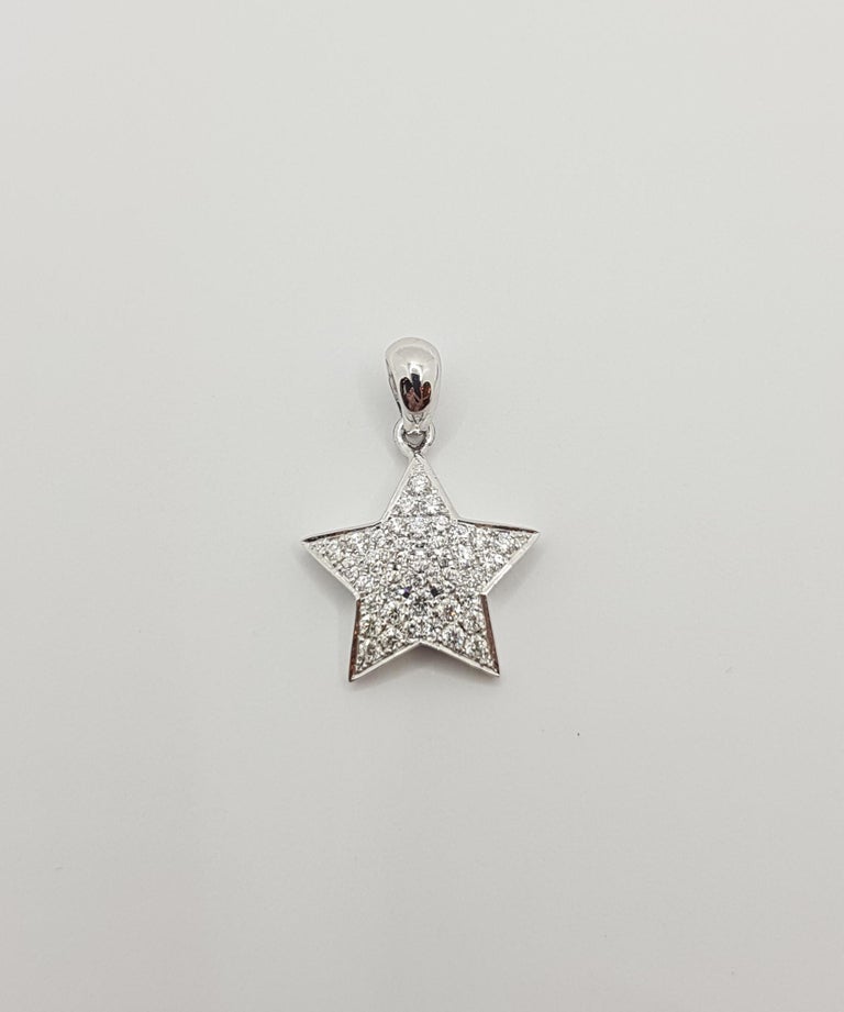 SJ1306 - Diamond Star Pendant Set in 18 Karat White Gold Settings