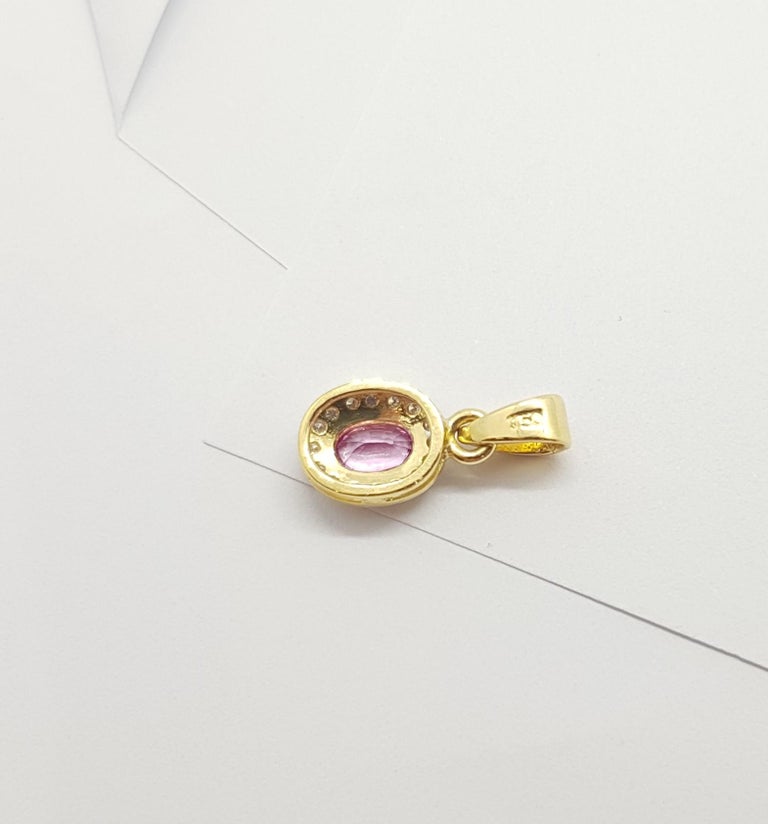 SJ2719 - Pink Sapphire with Diamond Pendant Set in 18 Karat Gold Settings