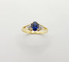 SJ1319 - Blue Sapphire with Diamond Ring Set in 18 Karat Gold Settings