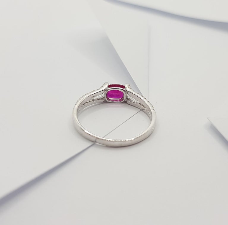 JR0586R - Ruby & Diamond Ring Set in 18 Karat White Gold Setting