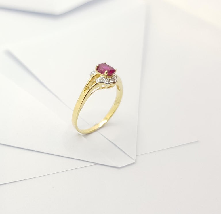JR0520R - Ruby & Diamond Ring Set in 18 Karat Gold Setting
