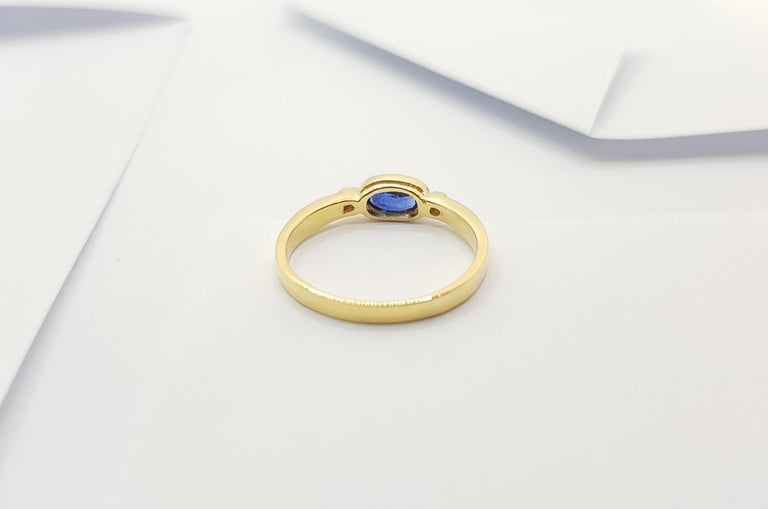 SJ6074 - Blue Sapphire with Diamond Ring Set in 18 Karat Gold Settings