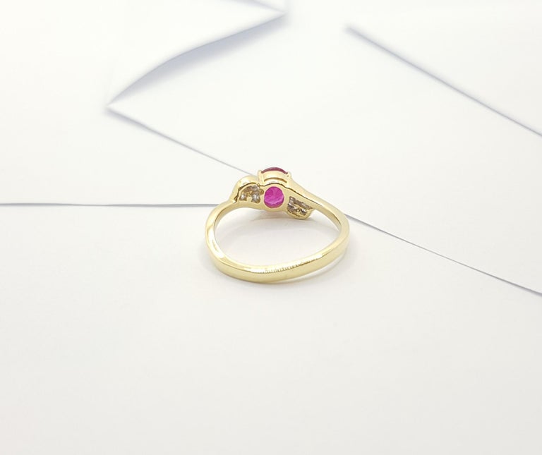 JR0681R - Ruby & Diamond Ring Set in 18 Karat Gold Setting