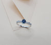 SJ2732 - Blue Sapphire with Diamond Ring Set in 18 Karat White Gold Settings