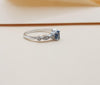 SJ2732 - Blue Sapphire with Diamond Ring Set in 18 Karat White Gold Settings