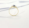 SJ6076 - Blue Sapphire with Diamond Ring Set in 18 Karat Gold Settings