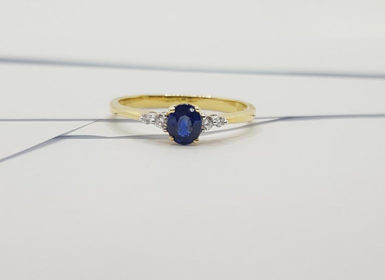 JR0657R - Blue Sapphire & Diamond Ring Set in 18 Karat Gold Setting