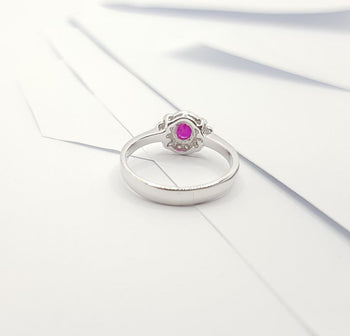 JR0590R - Ruby & Diamond Ring Set in 18 Karat White Gold Setting