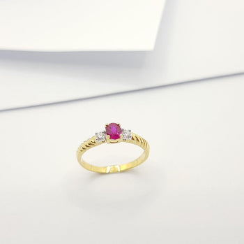 JR0464R - Ruby & Diamond Ring Set in 18 Karat Gold Setting