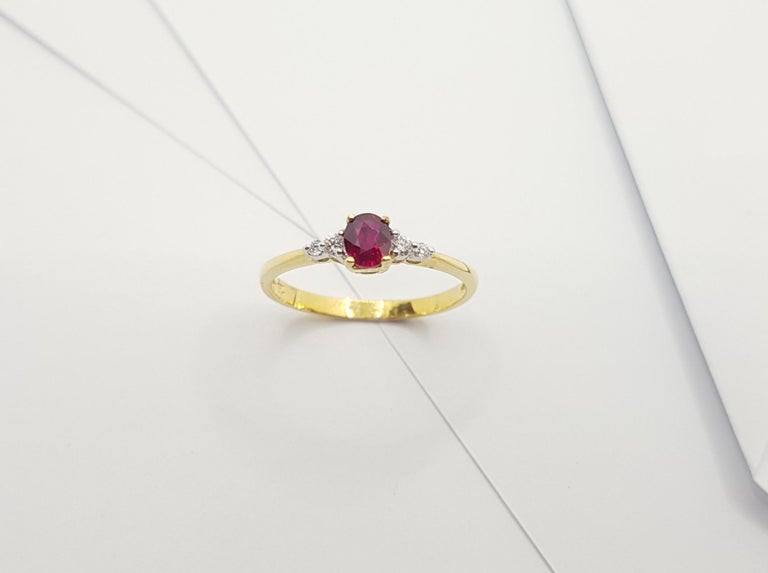 JR0468R - Ruby & Diamond Ring Set in 18 Karat Gold Setting
