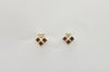 JE0398R - Ruby & Diamond Earrings Set in 18 Karat Gold Setting