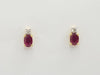 SJ2705 - Ruby with Diamond Earrings Set in 18 Karat Gold Settings
