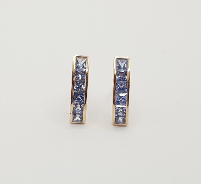 SJ2748 - Blue Sapphire Earrings Set in 18 Karat Rose Gold Settings