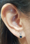 SJ1326 - Blue Sapphire with Diamond Earrings Set in 18 Karat Gold Settings