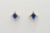 SJ1329 - Blue Sapphire with Diamond Earrings Set in 18 Karat Gold Settings