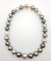 SJ1173 - Multi-Shade Tahitian South Sea Pearl with Diamond Clasp in 18 Karat Gold