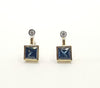 SJ1219 - Blue Sapphire with Diamond Earrings Set in 18 Karat Gold Settings