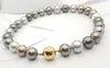 SJ1173 - Multi-Shade Tahitian South Sea Pearl with Diamond Clasp in 18 Karat Gold