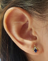 SJ2746 - Blue Sapphire with Diamond Earrings Set in 18 Karat Gold Settings