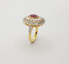 JR0383T - Ruby & Diamond Ring Set in 18 Karat Gold Setting