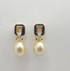 SJ1226 - South Sea Pearl, Blue Sapphire, Diamond Earrings Set in 18 Karat Gold Settings