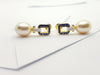 SJ1226 - South Sea Pearl, Blue Sapphire, Diamond Earrings Set in 18 Karat Gold Settings