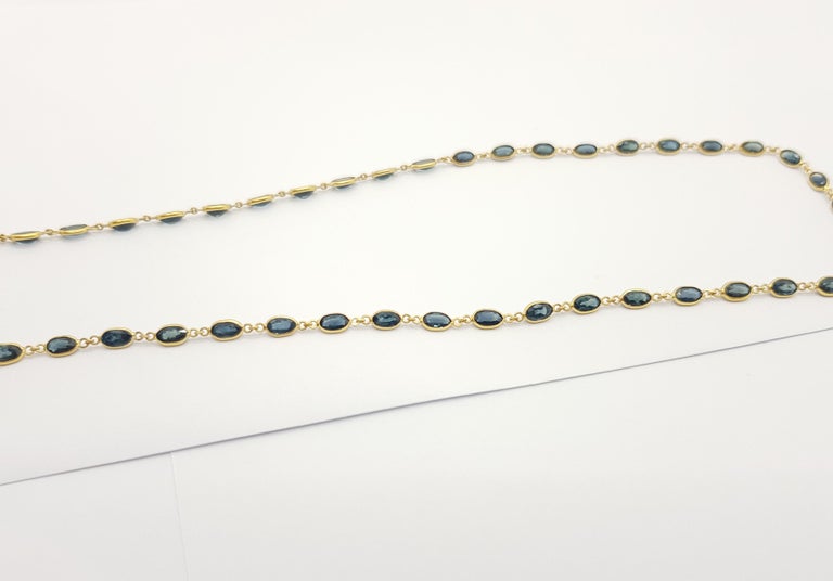 SJ1200 - Blue Sapphire Necklace Set in 18 Karat Gold Settings