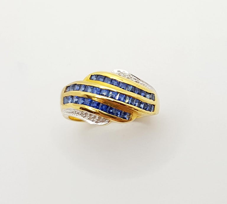 SJ1170 - Blue Sapphire with Diamond Ring Set in 18 Karat Gold Settings