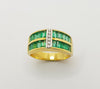 SJ1346 - Emerald with Diamond Ring Set in 18 Karat Gold Settings
